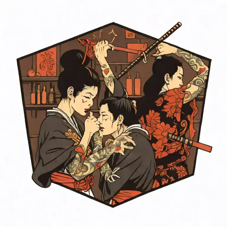 A Protestant Woman And A Catholic Woman Fighting In A Bar