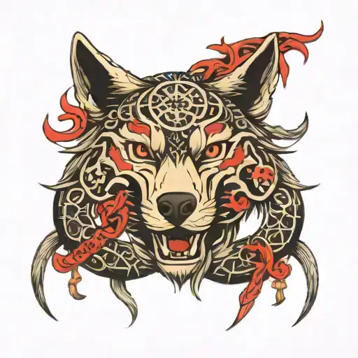 Wolf And Anchor Intertwined