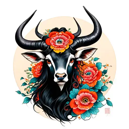 Taurus With Mother Eyes Surrounded