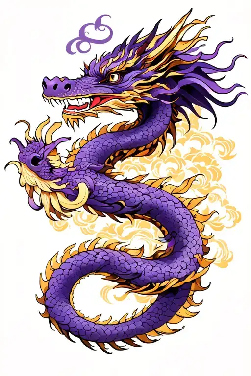 Purple Intertwined Dragon Sleeve