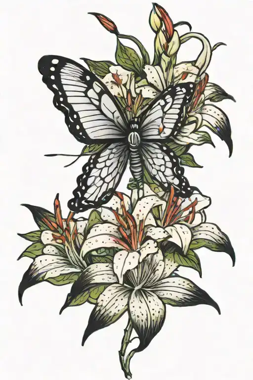 Buuterfly Eating Spider Lily