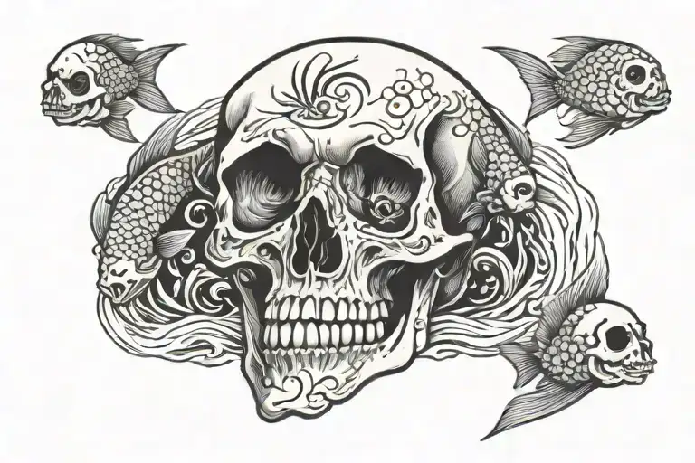 Skull And Fish