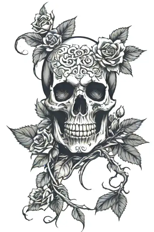 Skull And Roses Growing