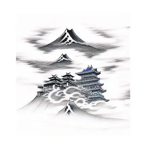 Akatsuki Cloud From Naruto Shippuden Infront Of Mountain