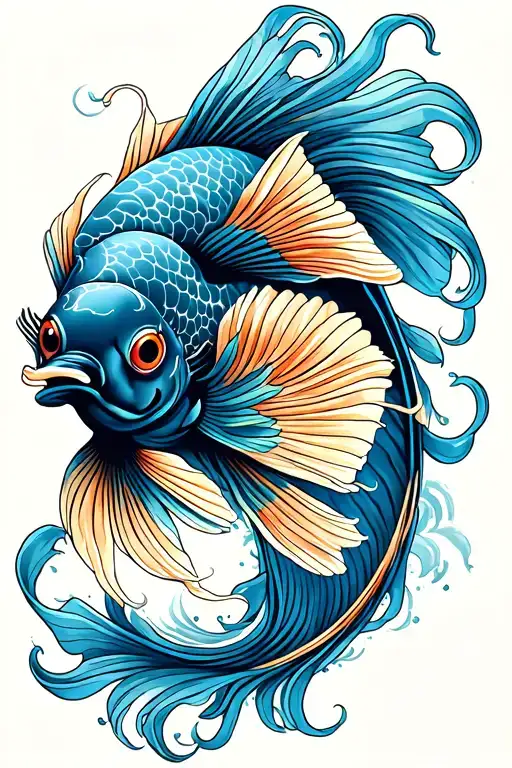 Ornamental Pisces Fish Swimming