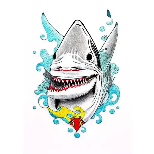 Joker Card And Shark