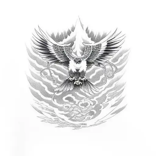 Eagle With Lightning Storm