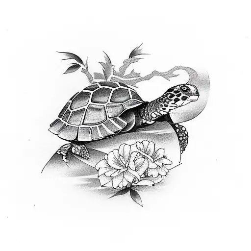 Tortoise Bird With A Carnation Branch