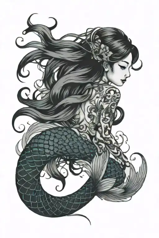 Mermaid In Rope Intertwined