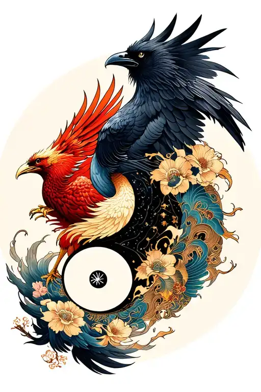 Pheonix And Raven Yin Yang