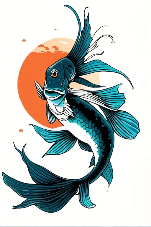 Fish Crawling Out Of The Water