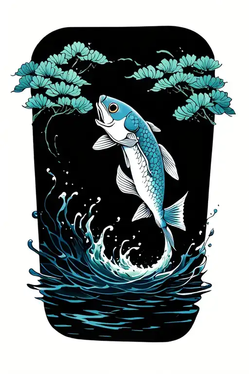 Fish Crawling Out Of The Water