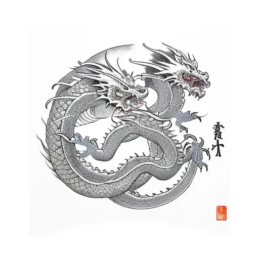 Dragon As Ouroboros Around The Arm