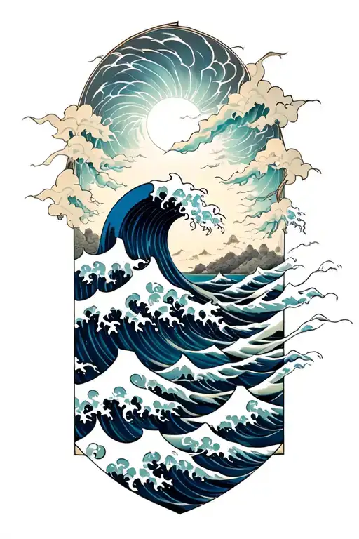 Peace And Lightining Storm And Waves And Nature