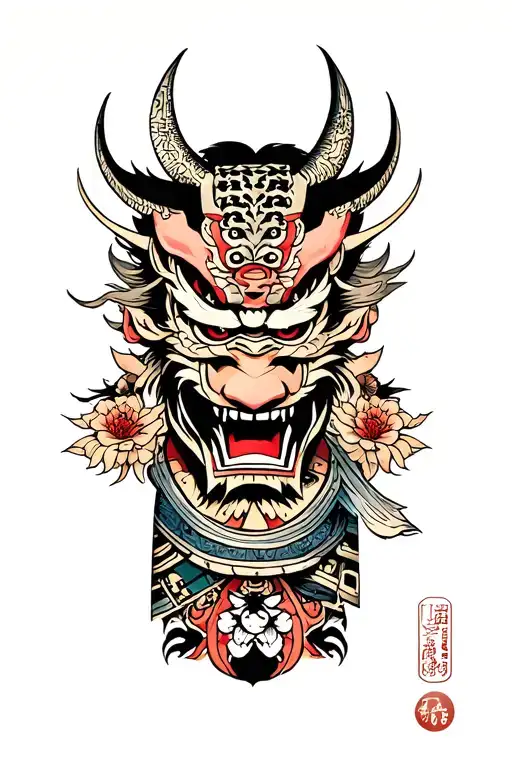 Samurai With Demon Mask