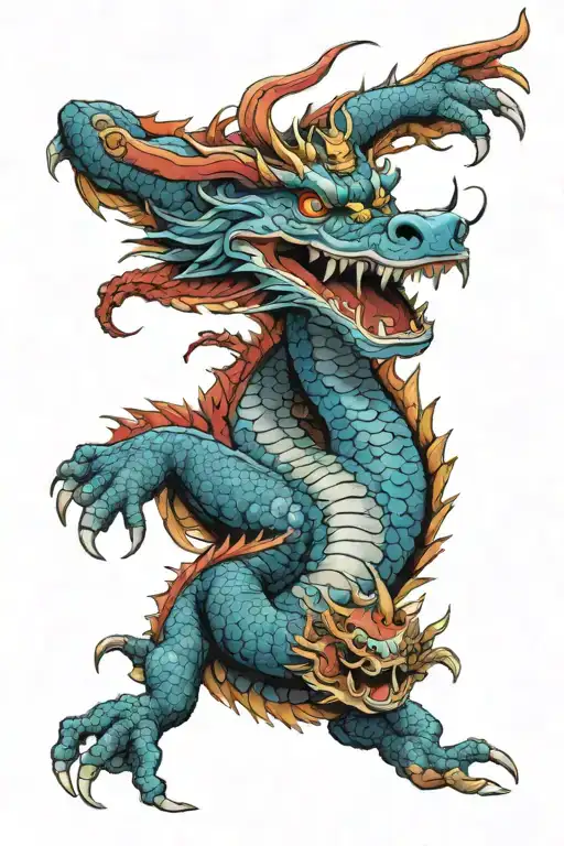 1 King Blue And Red Eyed Dragon Flying