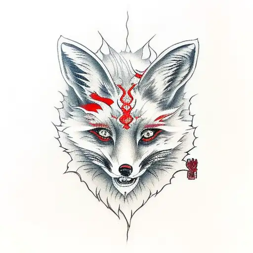 Fox Demon With Red Detail