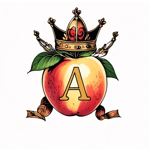Peach Wearing A Crown And A Letter A