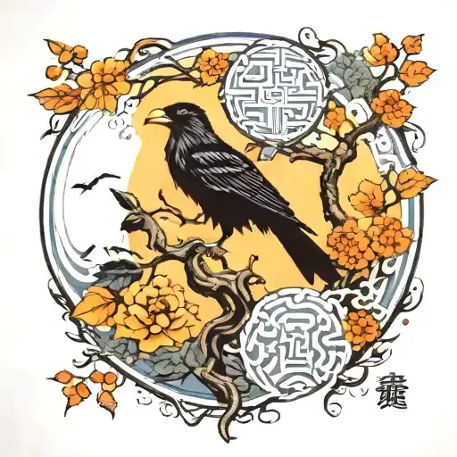 Yggdrasil And Odin's Crows