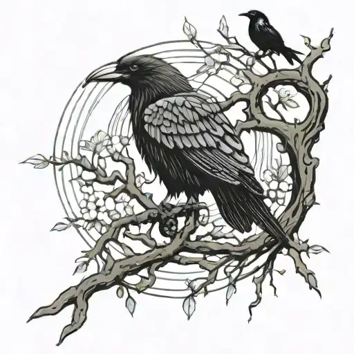 Yggdrasil And Odin's Crows