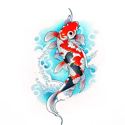 Koi Fish And Hannyamask Water Irezumi