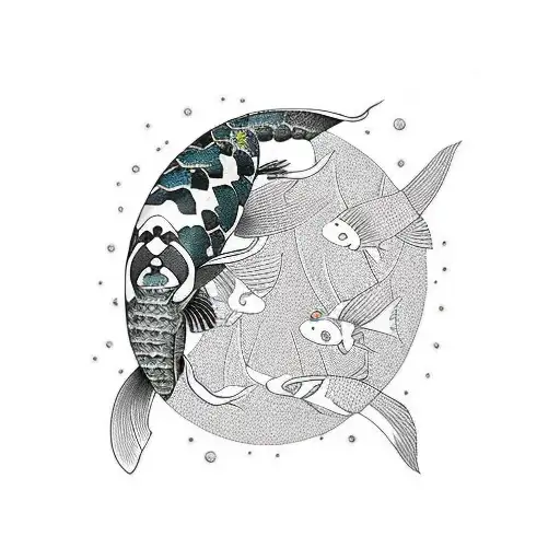 Koi Fish And Hannyamask