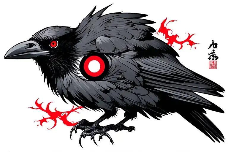 Raven In Itachie Style With A Sharingan Eye