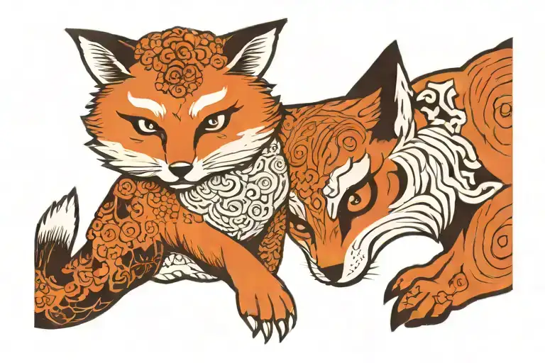 A Fox And An Owl Facing Each Other