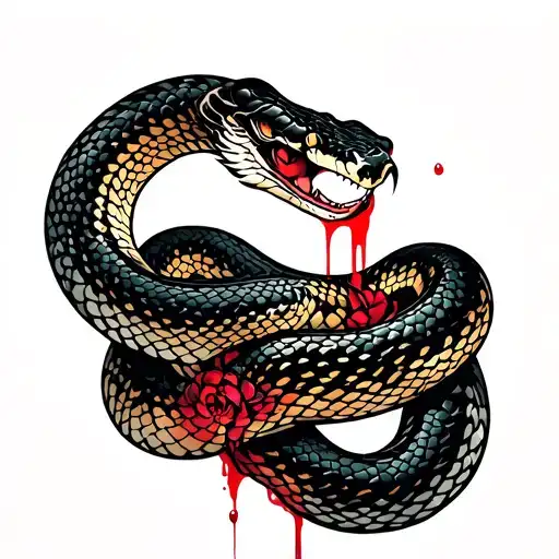 Snake Wrapping Bleeding Pentacle