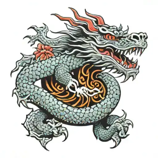 A Dragon Rolled On The Collarbone