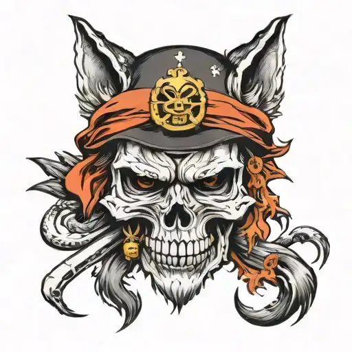 Wolf Pirate Skull