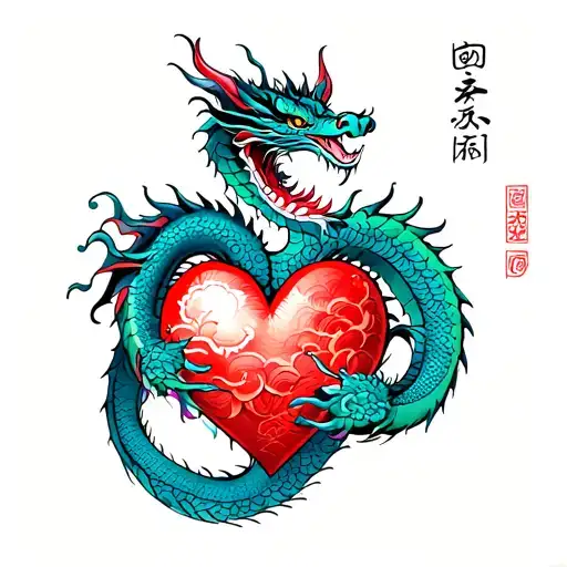 Dragon Wrapped Around Heart