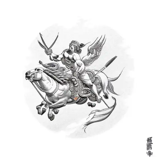 God Apollo Killing Icarus While He Was Trying To Reach Sun