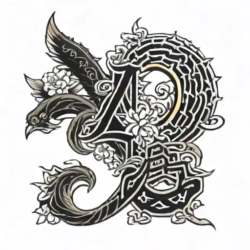 Miniflex Lettering Tattoo Design Combining