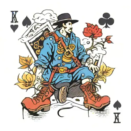 A Deck Of Playing Cards With Hiking Boots And A Backpack As The Card Backs