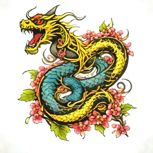 Dragon Warped Aroun Cherry Tree