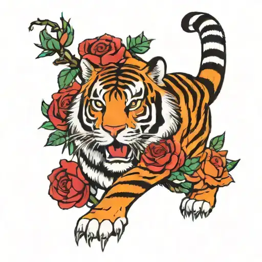 Tiger Roses Moon
