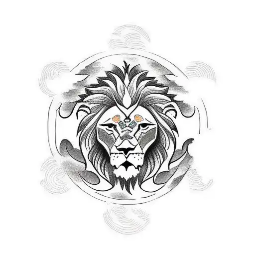 Lion Inside A Phoenix Flying In A Circle