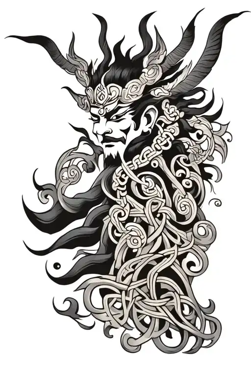 Kala Bhairava God Celtic Style Design