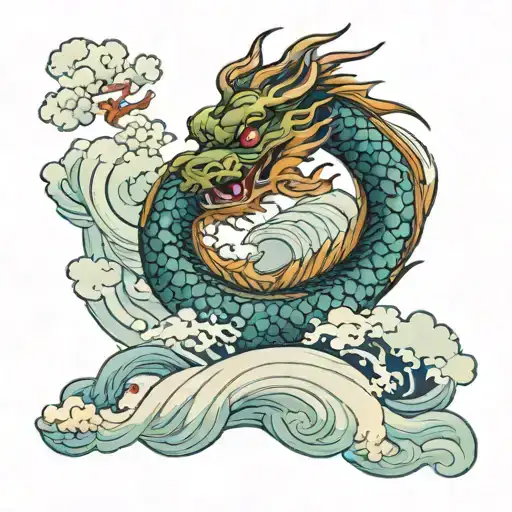 Dragon Waves And Clouds