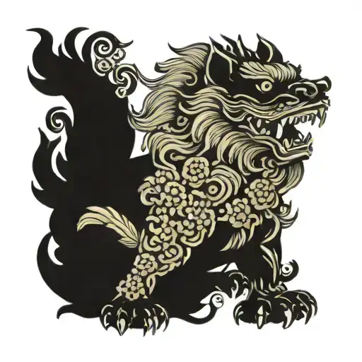 Foo Dog With Wolf Spirit