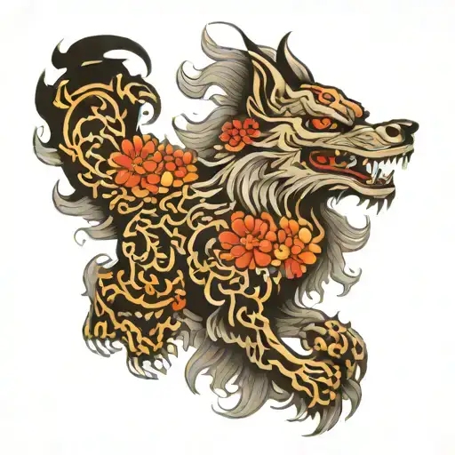 Wolf Spirit In Foo Dog Art