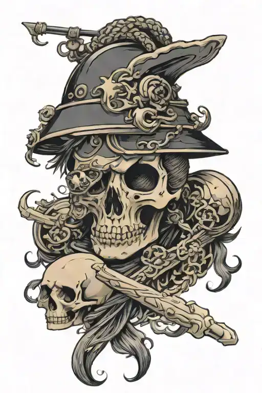 Skull Holding A Helmet