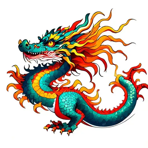 Dragon With Lots Of Colors