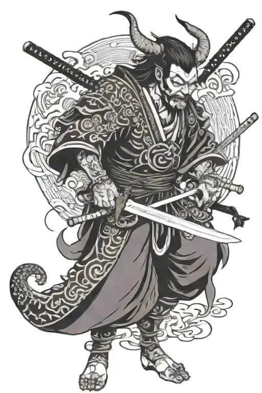 Demon Samurai With Sword