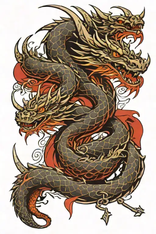 Kunai And Chainise Dragon Wrapped