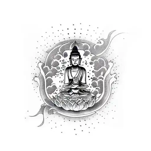 Koi Fish With Buddha