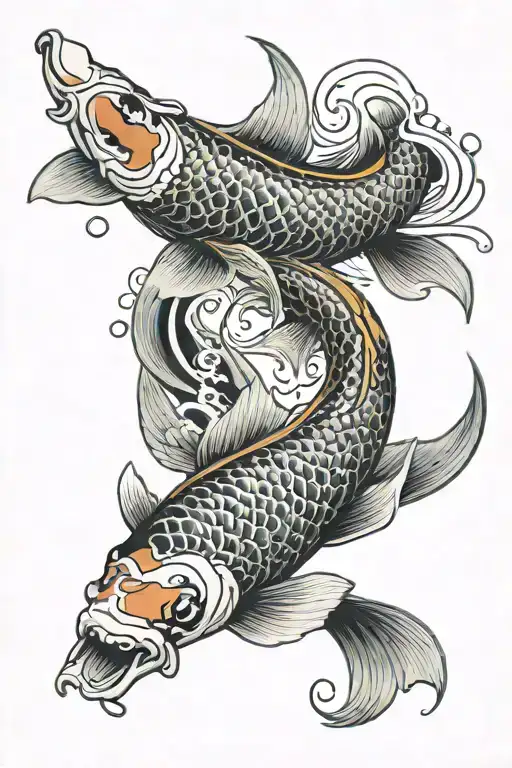Koi Fish Swimming Gracefully