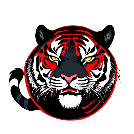 Black With Red Accents Tiger