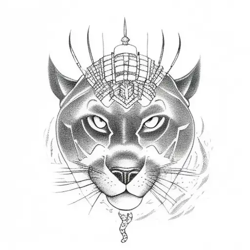 A Black Panther With Ocean Tema